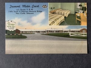 Fremont Motor Court New Castle DE Linen Postcard H2312080910