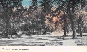 University Avenue Street Scene Minneapolis Minnesota 1910c postcard