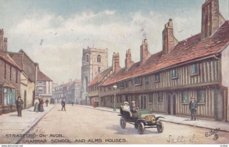 STRATFORD-ON-AVON, 1900-1910s; Grammar School & Alms Houses; TUCK 7526