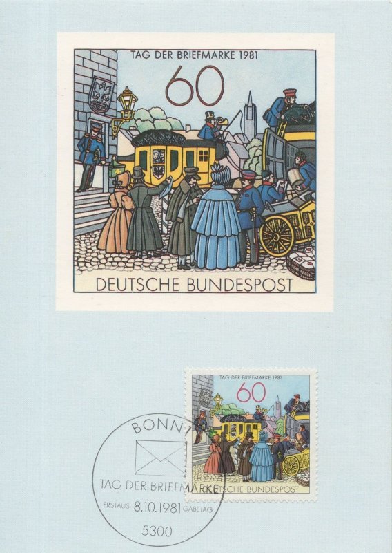 Bonn Germany 1981 Tag Der Briefmarke Transport FDC Postcard