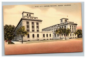 Vintage 1930's Postcard US Customs Building & Grounds Denver Colorado