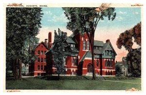 Postcard SCHOOL SCENE Augusta Maine ME AS7009