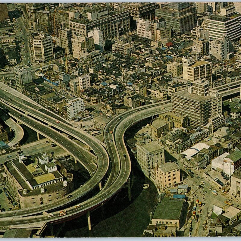 7 Oversized c1960s Tokyo, JP Edobashi Interchange Highway Nippon Postcard 1T