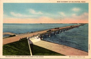 Texas Galveston The New Causeway 1937 Curteich