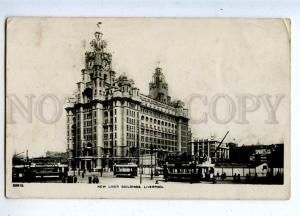 206628 UK LIVERPOOL new Liver buildings TRAMS RPPC to ESTONIA