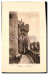 Postcard Old Cite Carcassonne Defenses du Chateau