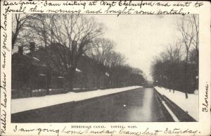 Lowell Massachusetts MA Merrimack Canal c1910 Vintage Postcard