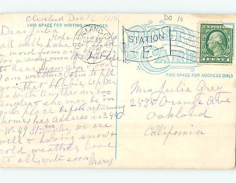 Divided-Back HOTEL SCENE Cleveland Ohio OH H1508