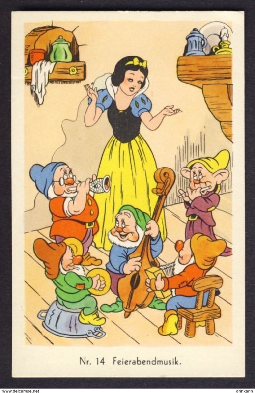 GERMAN WALT DISNEY  Snow White and the 7 Dwarfs #14 trade card ERDAL WAXA KWAK