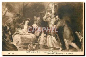 Old Postcard Peter Paul Rubens Adoration of the Shepherds Marseille Longchamp...