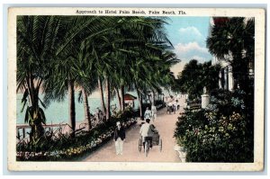 1921 Approach To Hotel Palm Seaside Beach Palm Beach Florida FL Posted Postcard