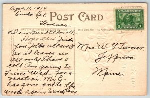 Easter Greetings Embossed  Eureka  California  Postcard  1914