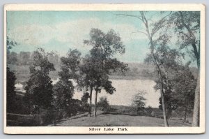 Silver Lake Village Ohio~Silver Lake Park Boat House~1924 Blue Sky Postcard