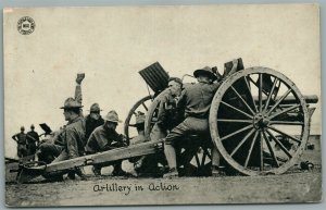 MEXICAN WAR ERA US ARTILLERY IN ACTION ANTIQUE POSTCARD