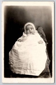 RPPC Norcatur KS Sweet Baby in Hat Real Photo Postcard H21