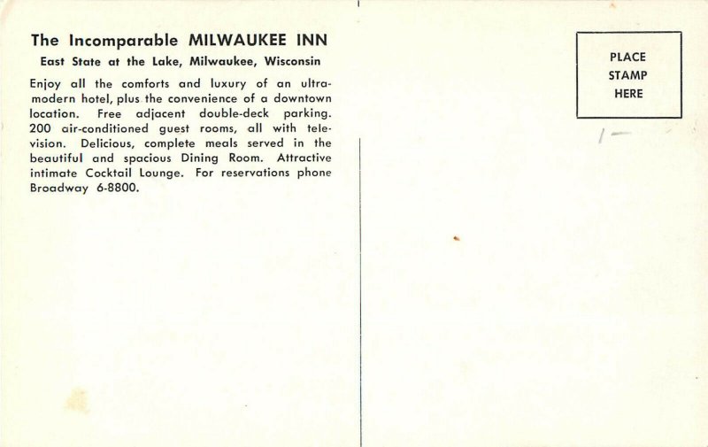Postcard The Milwaukee Inn, Milwaukee, WI