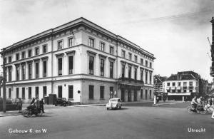 Utrecht Netherlands Gebouw K en W Street Scene Real Photo Postcard J80270