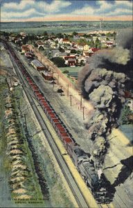 HIBBING MN Class M-4 Locomotive Railroad Train Old LINEN Postcard
