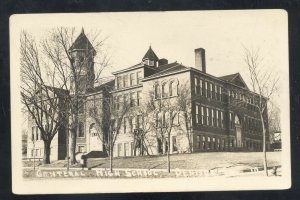 RPPC DENISON IOWA GENTERAL HIGH SCHOOL BUILDING REAL PHOTO POSTCARD