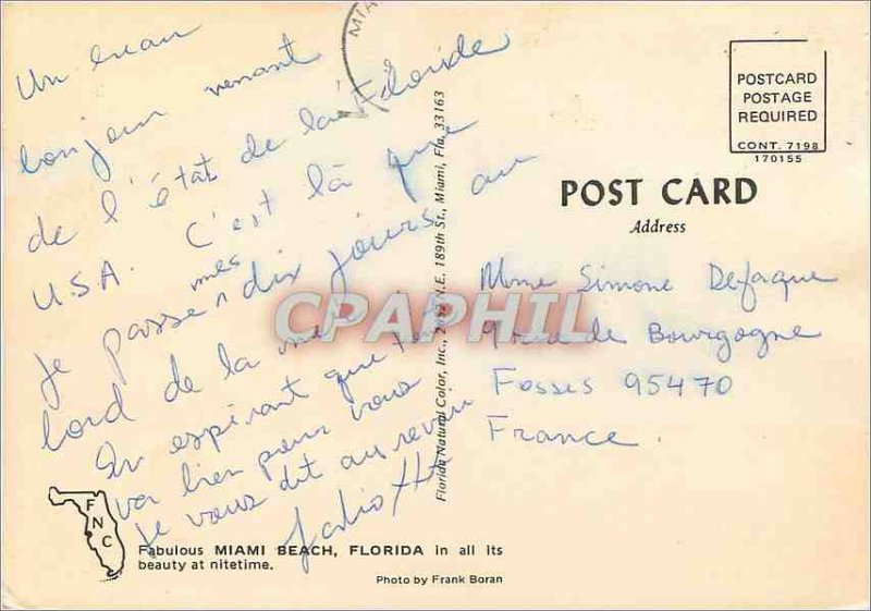 Modern Postcard Miami beach florida beauty at Nitetime
