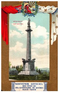 Souvenir Officiel   IIIe Centenaire de Quebec Monument Des Braves