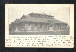 SEDALIA MO. MISSOURI STATE FAIR DAIRY PALACE VINTAGE POSTCARD WATROUS NM 1907