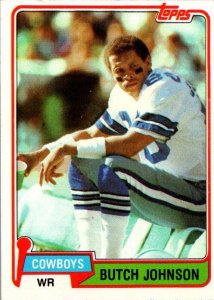 1981 Topps Football Card Butch Johnson Dallas Cowboys sk60198