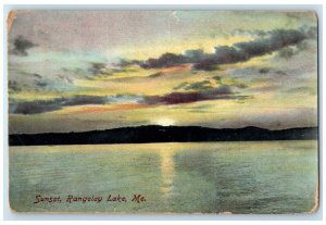 1908 Scenic View Sunset Rangeley Lake Mountain Maine ME Antique Vintage Postcard 