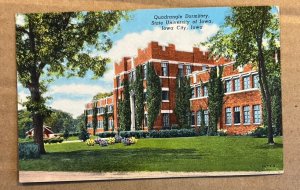 1964 USED POSTCARD - QUADRANGLE DORM, STATE UNIVERSITY OF IOWA, IOWA CITY, IOWA