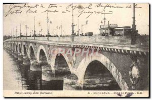 Postcard Old Stone Bordeaux Tramway Bridge