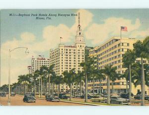 Unused Linen OLD CARS & BAYFRONT PARK HOTEL Miami Florida FL u8356