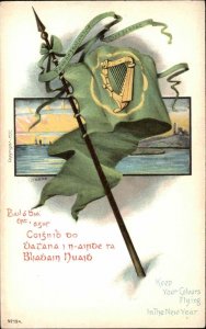 St. Patrick's Day Flag of Ireland O'Duane #194 c1915 Postcard