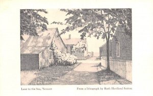 Lane to the Sea, 'Sconset in Nantucket, MA lithograph by Ruth Haviland Sutton.