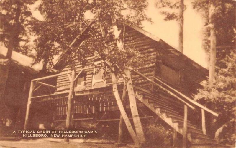 Hillsboro New Hampshire Camp Cabin Street View Antique Postcard K97146