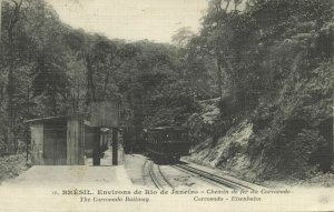 brazil, RIO DE JANEIRO, Chemin de Fer du Corcovado, Railway Train 1920 Postcard