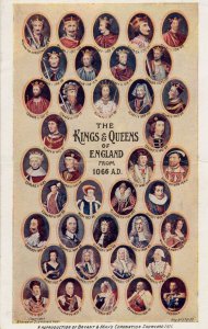 Kings & Queens Of England from 1066AD Bryant & May Matches Advertising Postcard