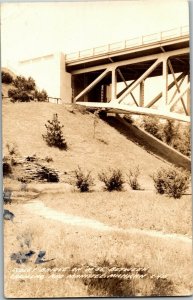 RPPC Cooley Bridge on Hwy 55, Cadillac and Manistee MI Vintage Postcard E19