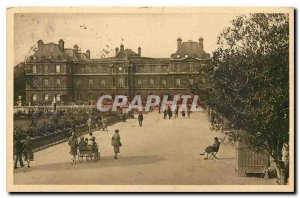 CARTE Postale Old Paris strolling Palace and the Jardin du Luxembourg