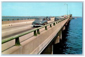 c1950's Memorial Bridge Across Barnegat Bay Seaside Heights NJ Unposted Postcard