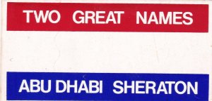 Abu Dhabi Sheraton Hotel Vintage Luggage Label sk3588