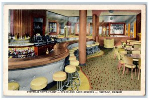 1956 Fritzel's Restaurant Interior Scene Chicago Illinois IL, NYC NY Postcard