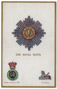 Great Britain 1915 Unused Postcard Regimental Badge Army Royal Scots