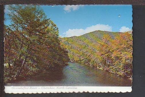 Oconaluftee River Cherokee NC Postcard BIN 