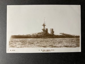 Mint England RPPC Ship Postcard HMS Iron Duke Battleship Navy Military War