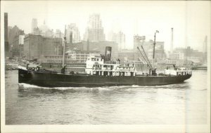 SS WILTON at NYC Eastern Steamship SS Co of Maine Real Photo Postcard