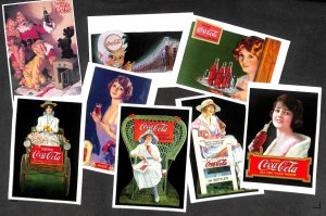 Lot of 8 modern postcards Coca-Cola coke advertising postcards illustrations