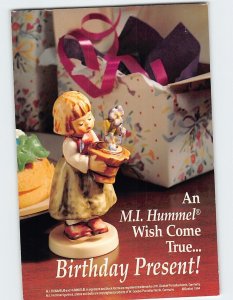 Postcard Birthday Present MI Hummel Figurine A  M.I. Hummel Wish Come True Ad