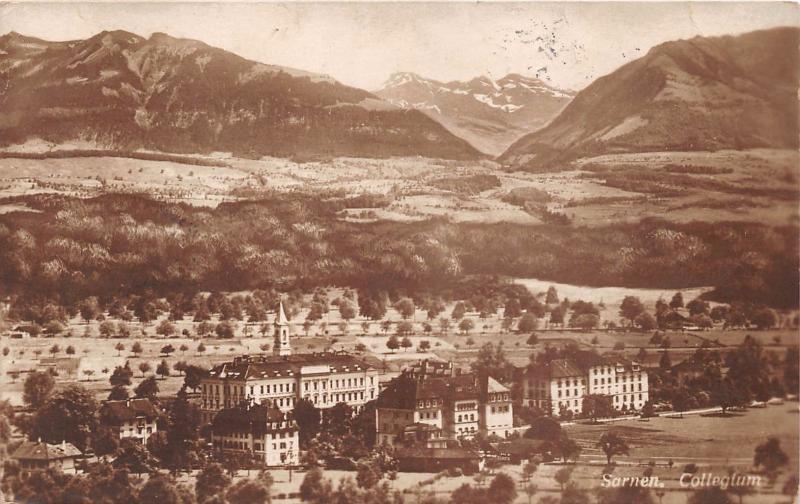 SARNEN SWITZERLAND COLLEGIUM  GESAMTANSICHT POSTCARD c1921