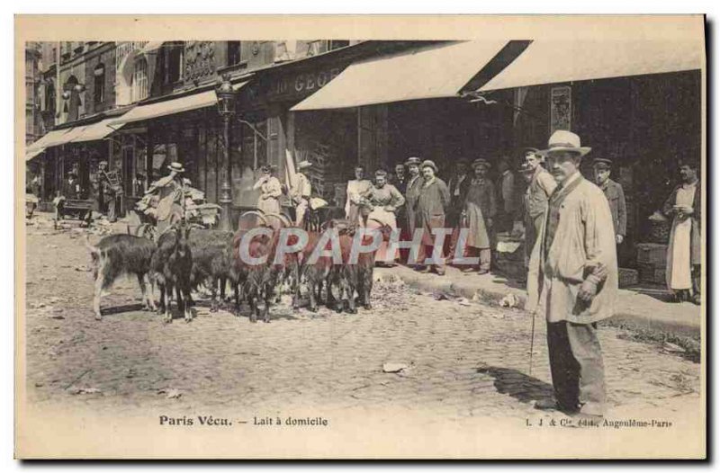 Old Postcard Paris Vecu Goat Milk at home TOP