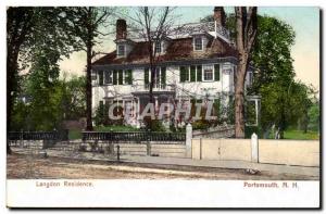 Old Postcard Langdon residence Portsmouth N H